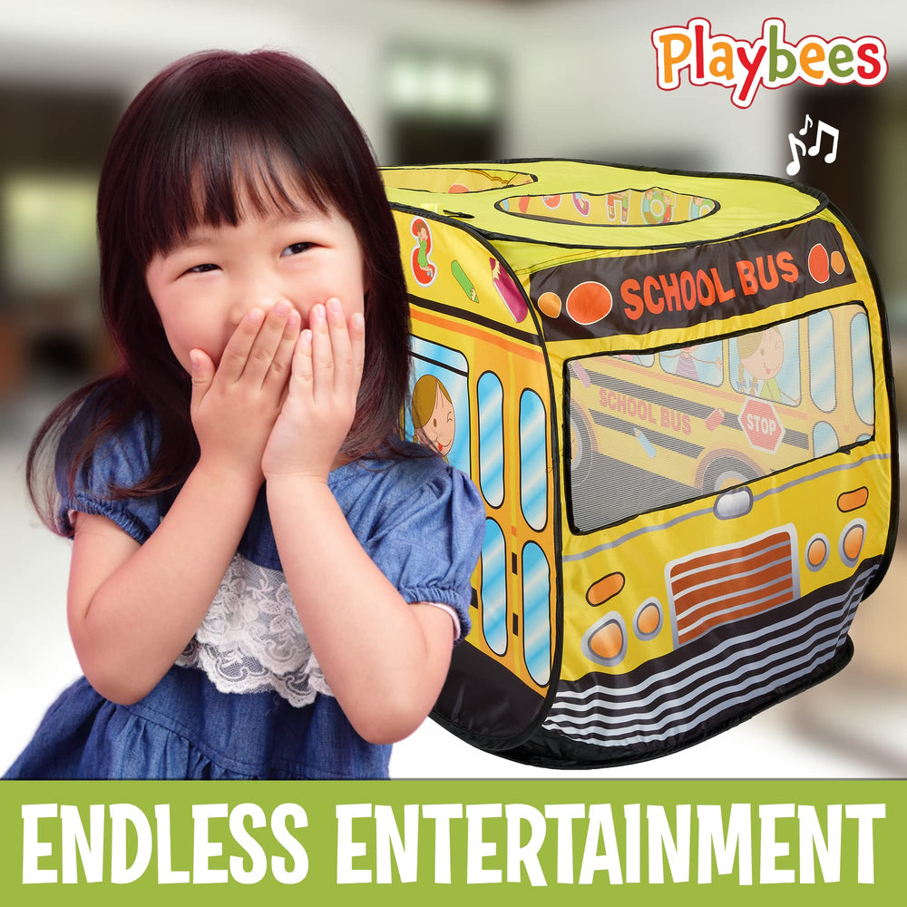 Playbees pop-up tent with three openings supports group play
