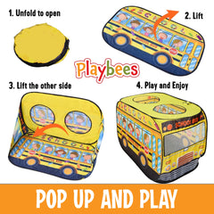 Playbees pop-up tent with sound button offers interactive learning moments