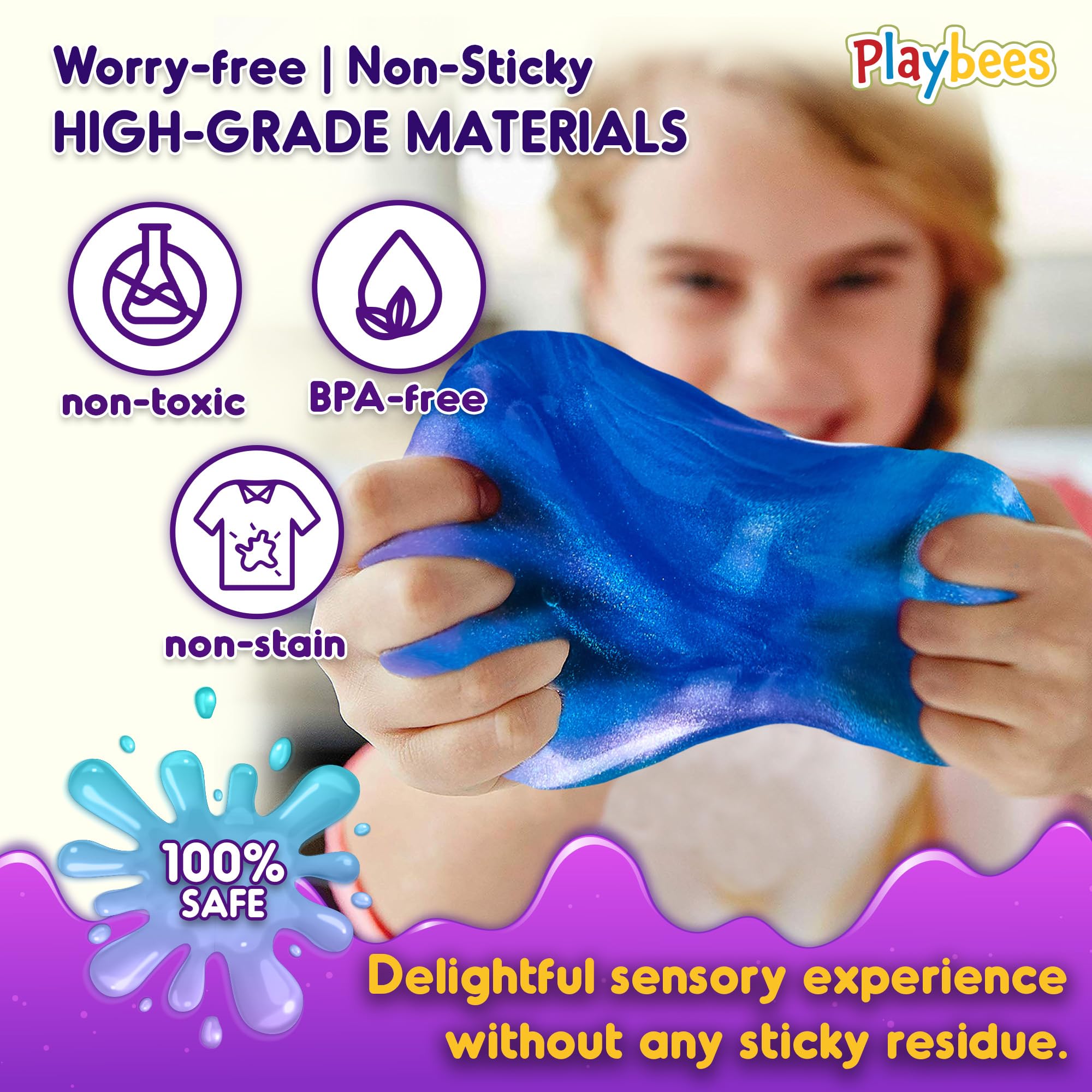Playbees safe mini slime BPA-free and kid-friendly for peace of mind