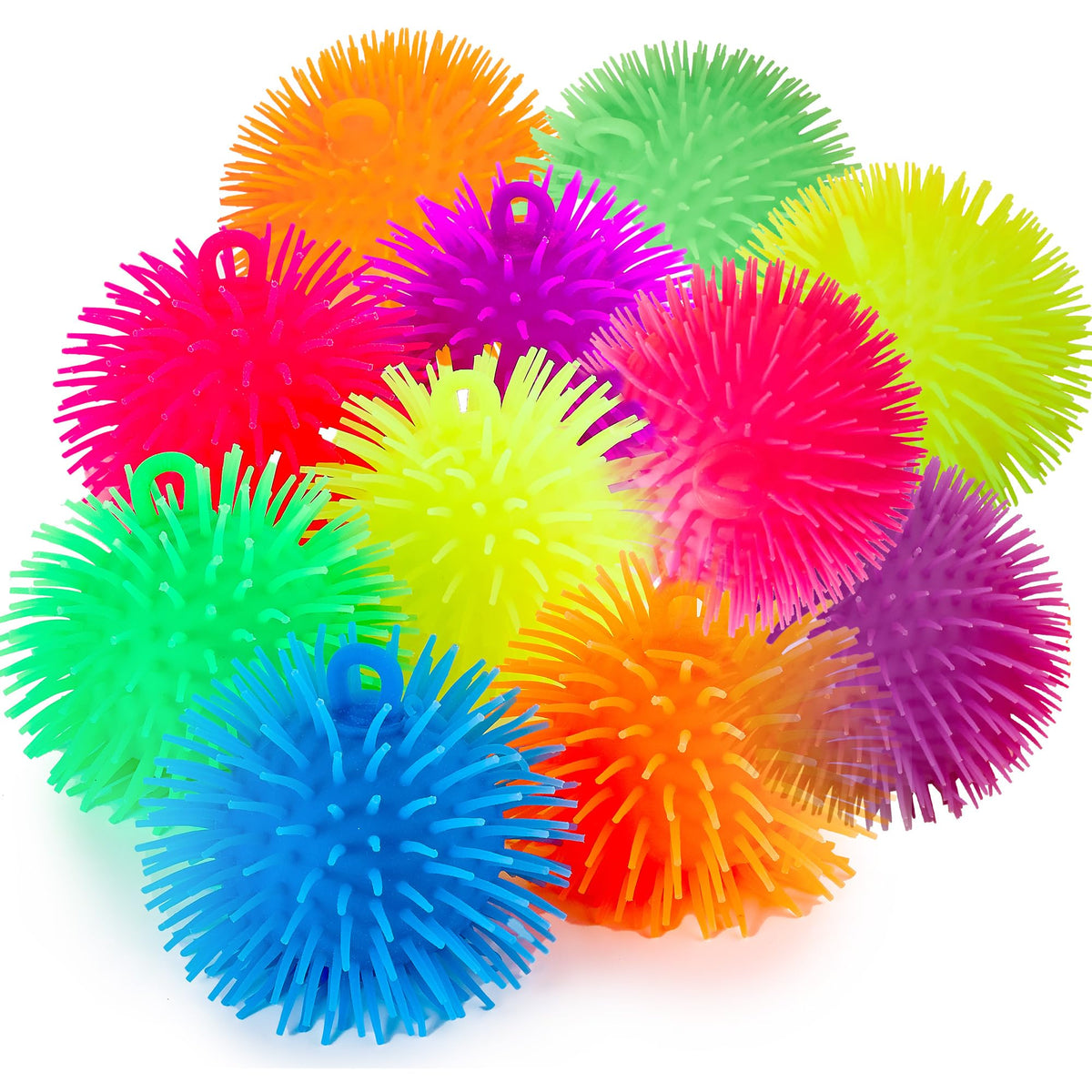 Playbees soft spiky puffer balls pack shot for tactile focus and stress relief.