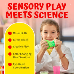 Playbees color-changing putty used as a stress-relief fidget during study breaks.