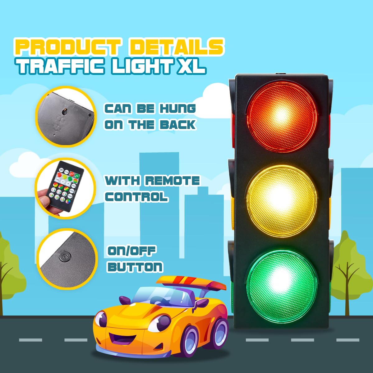 Lamp showing color modes for energetic or calm ambiance