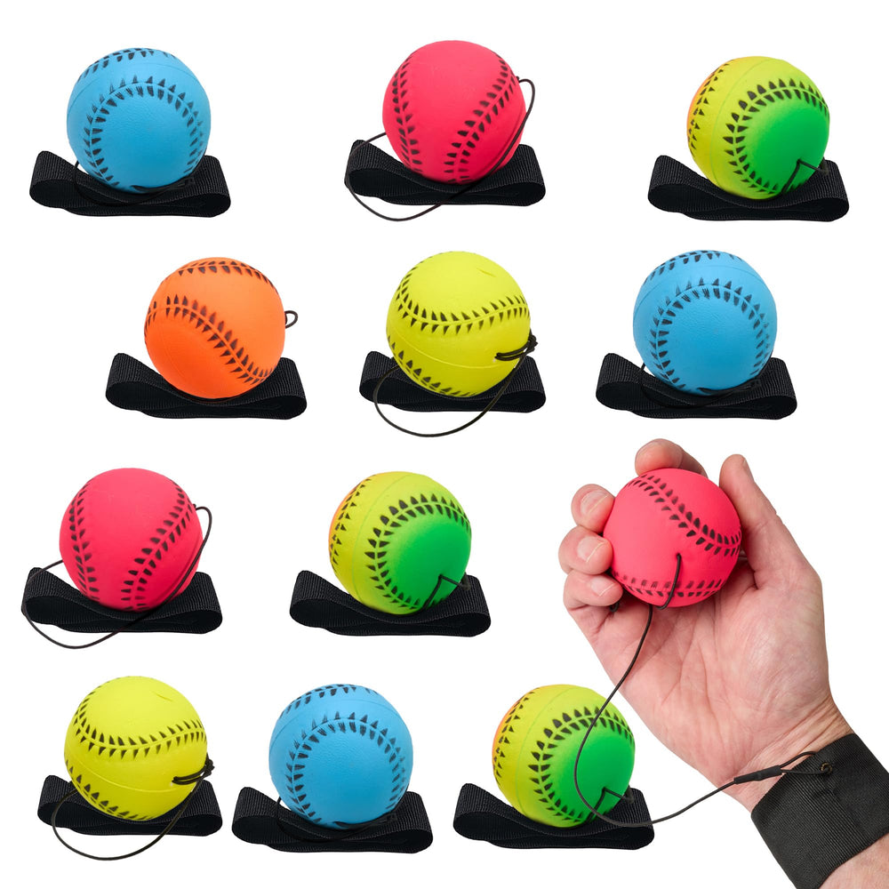 Playbees Wrist Baseballs neon reactive 12-pack ready for outdoor play and skills practice