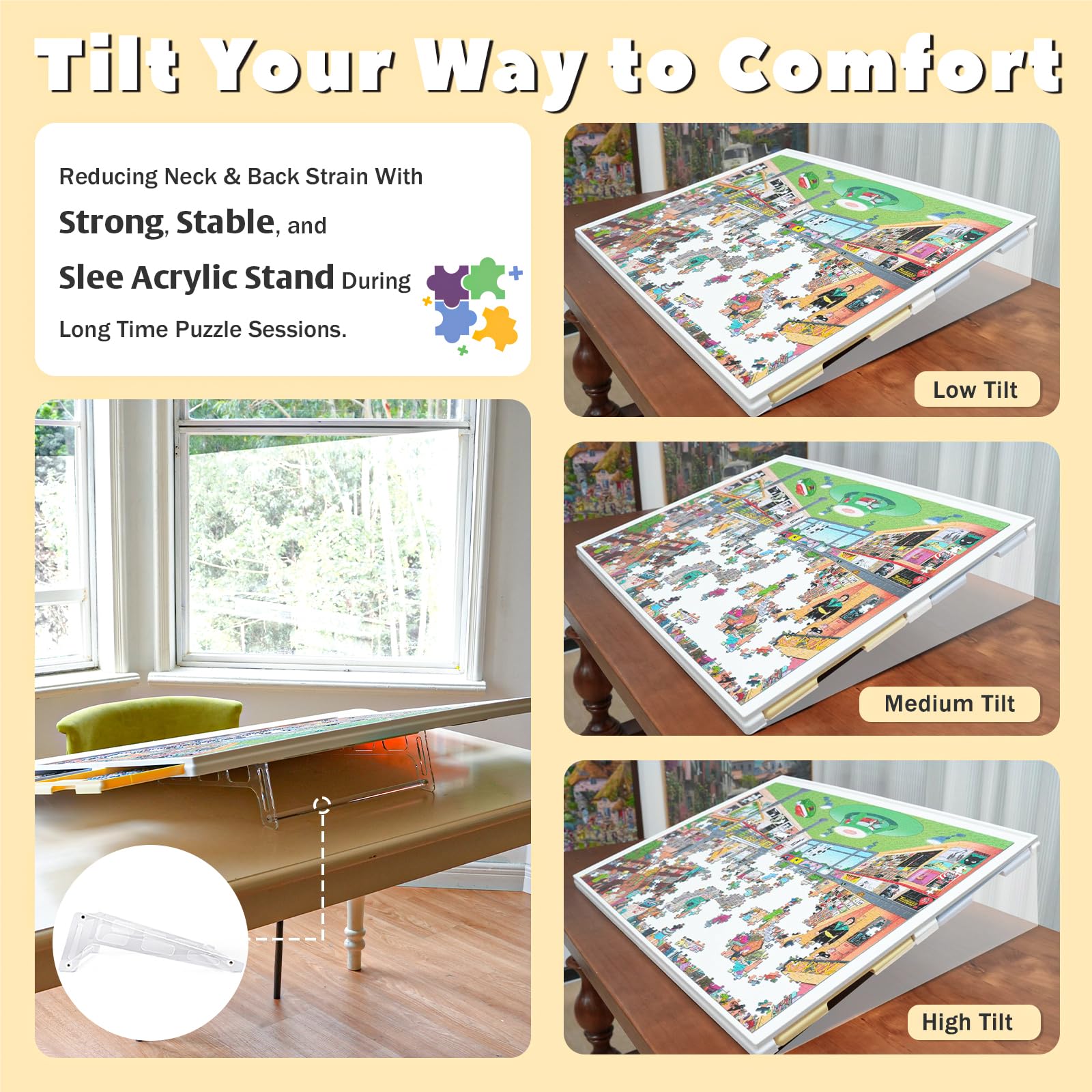 Playboda natural rubber mat protects unfinished puzzles from dust and pets.