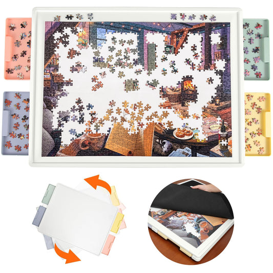 Playboda puzzle board top view shows a spacious 30x22 inch surface ideal for large puzzles