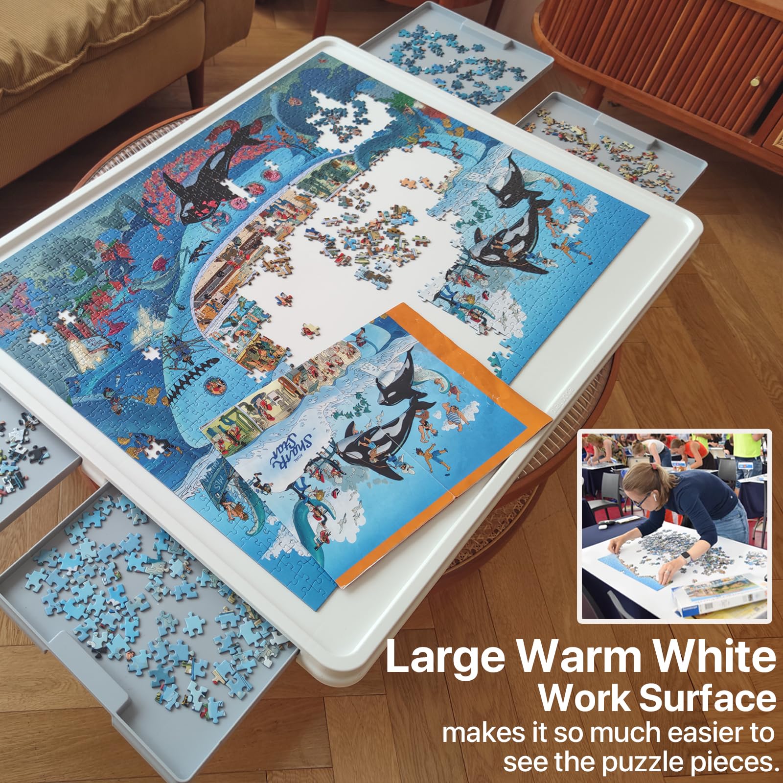 Playboda puzzle-cover-mat providing secure protection for unfinished puzzles