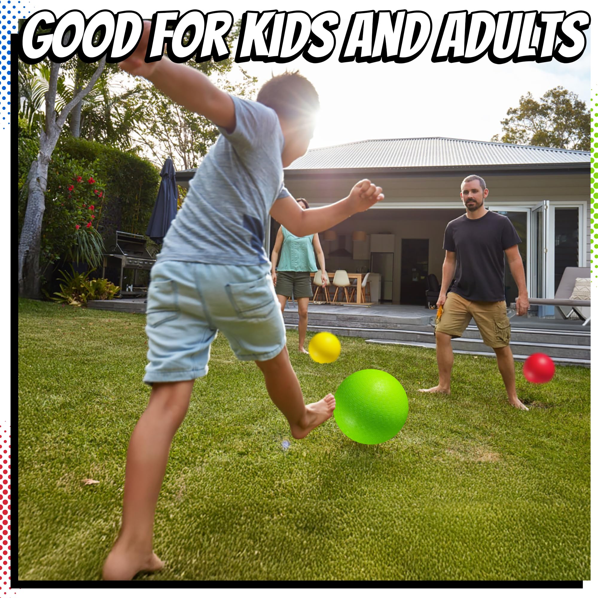 PlayBolt 10-inch green kickball for rough play on multiple surfaces