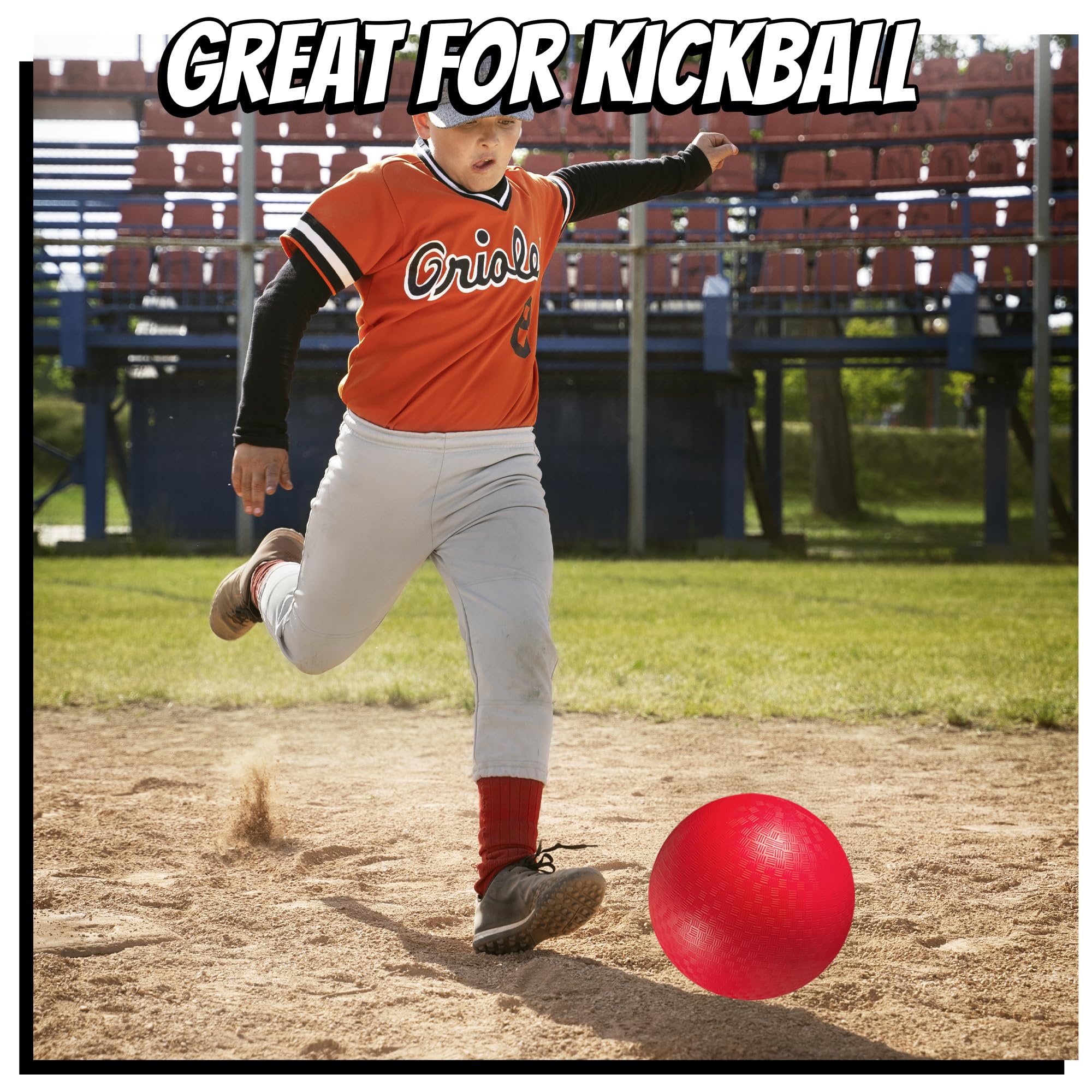 PlayBolt hand pump included with 10-inch kickball set