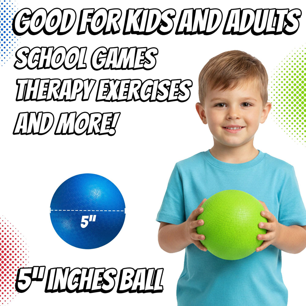 PlayBolt 5-inch dodgeball green, durable PVC withstands repeated kicks and throws.