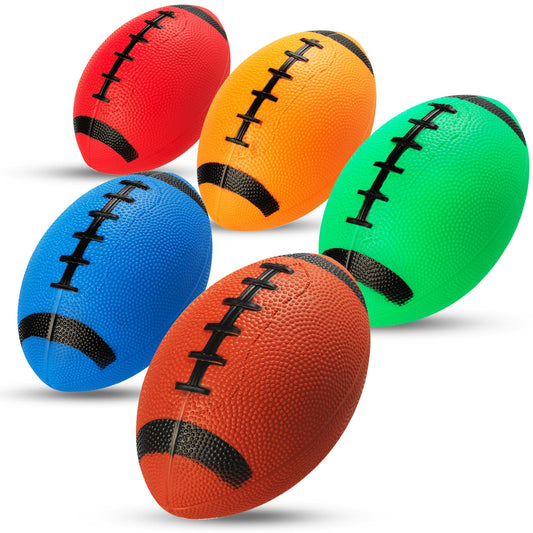 PlayBolt 6 inch mini footballs in five colors for versatile backyard play
