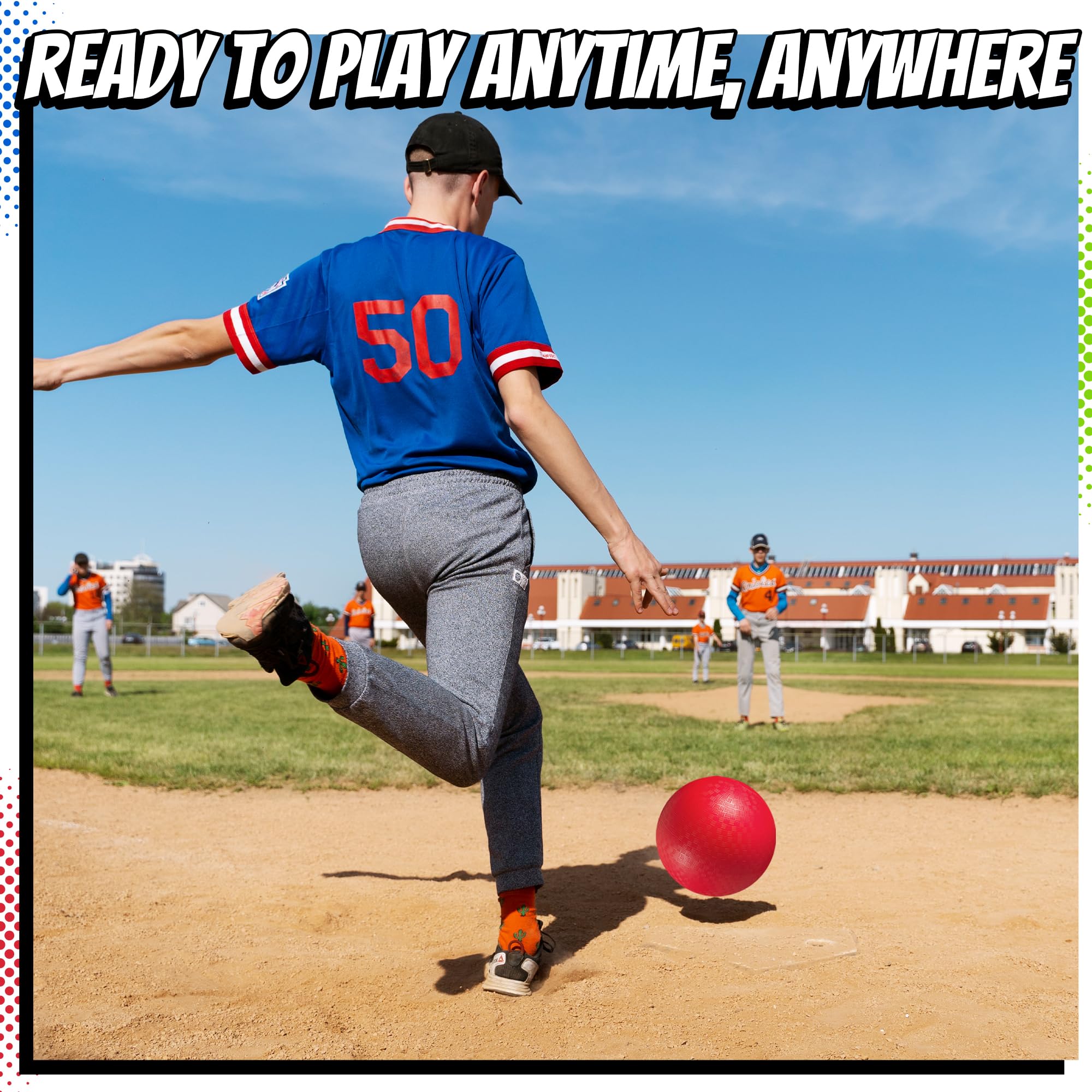 PlayBolt 8.5-inch orange playground ball durable for school and family fun.