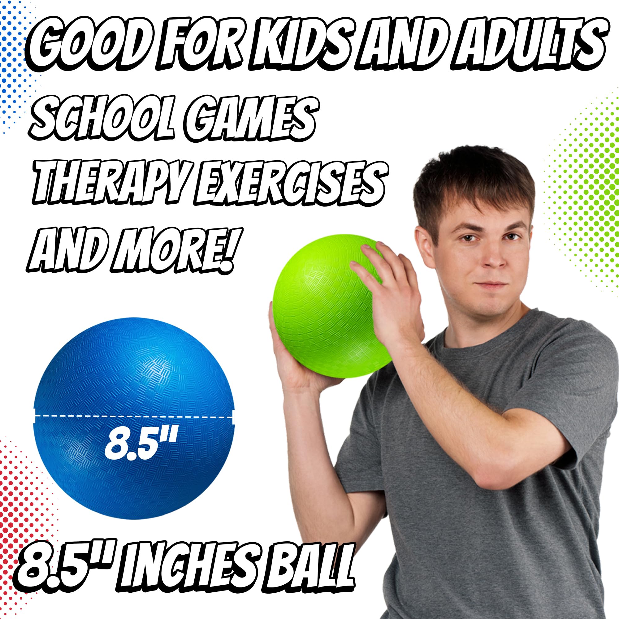 PlayBolt 8.5-inch red playground ball great for four-square and hands-on play.