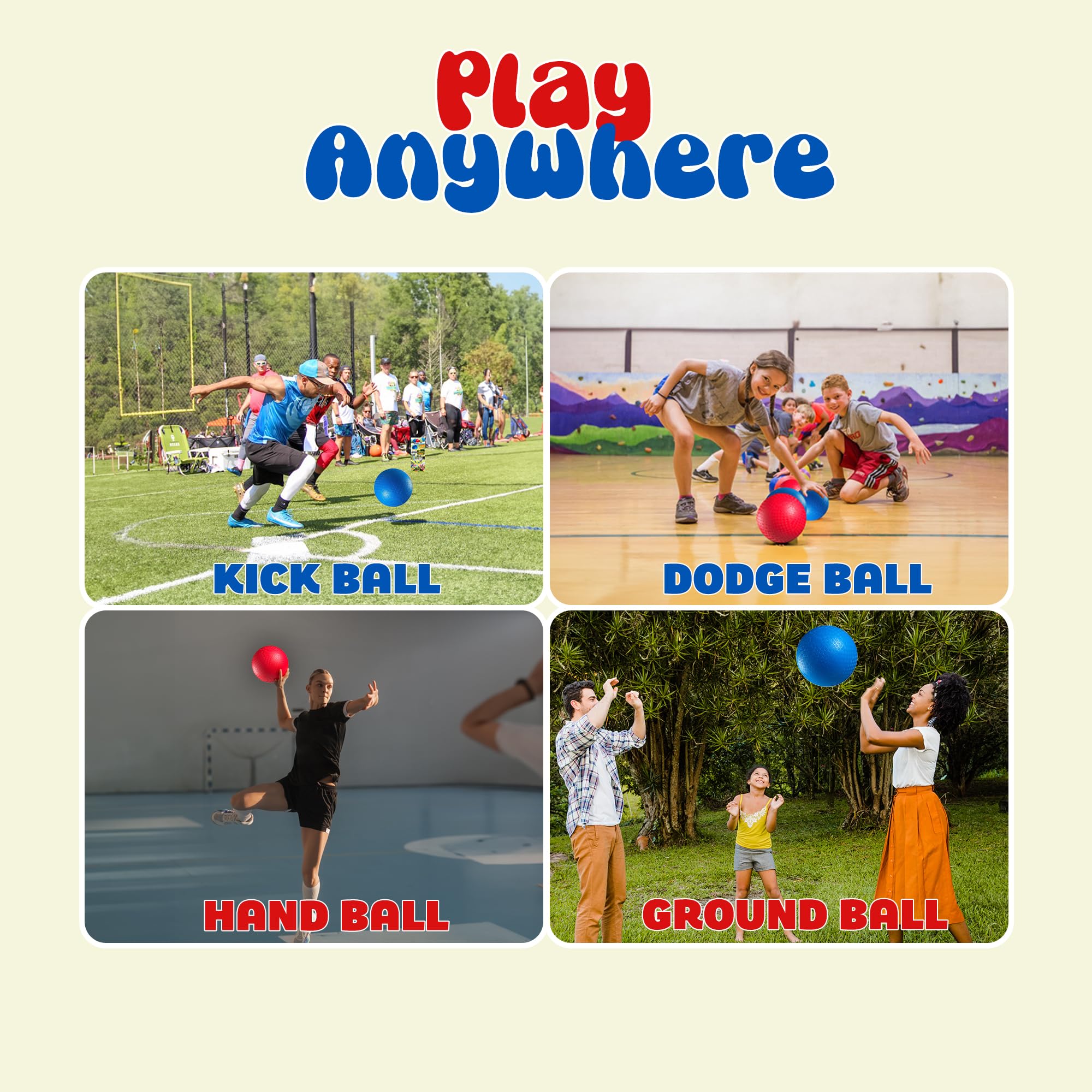 Durable rubber construction of PlayBolt kickballs for long lasting play
