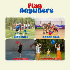 Durable rubber construction of PlayBolt kickballs for long lasting play