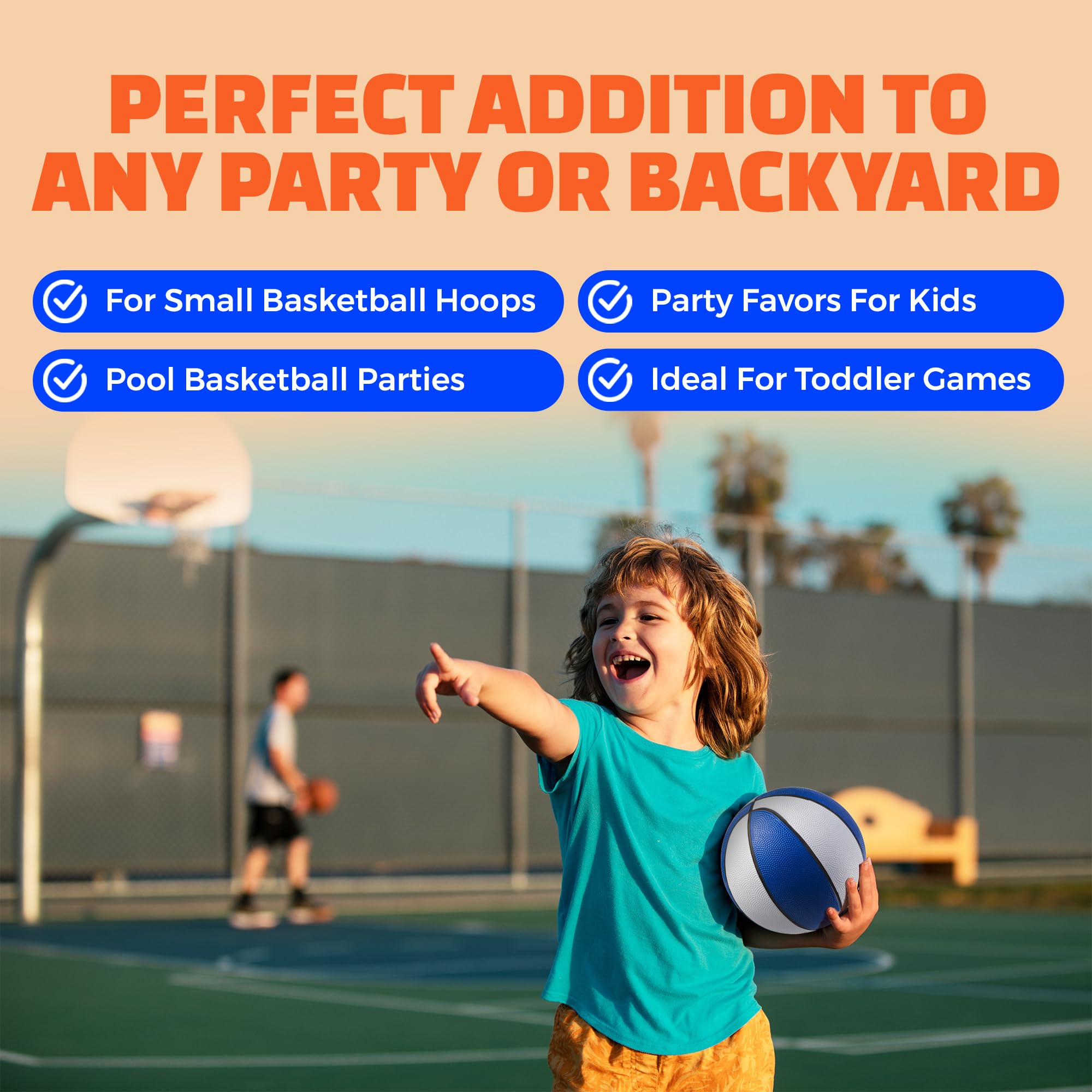 PlayBolt floating mini basketball in pool for water play
