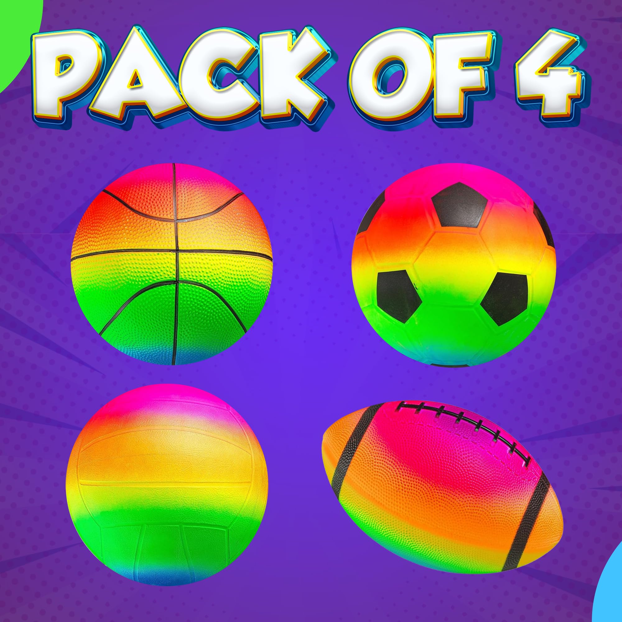PlayBolt rainbow 4-pack set sparks family play and skill practice