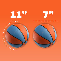 PlayBolt kid-friendly mini basketballs compatible with larger rims