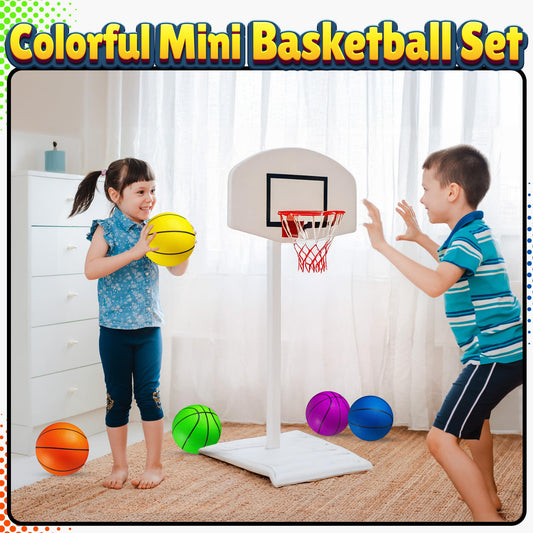 PlayBolt mini basketballs feature textured rubber for realistic bounce and durable grip.