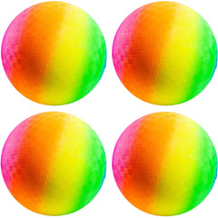 PlayBolt Rainbow Playground Ball deflated, ready for quick inflation and setup