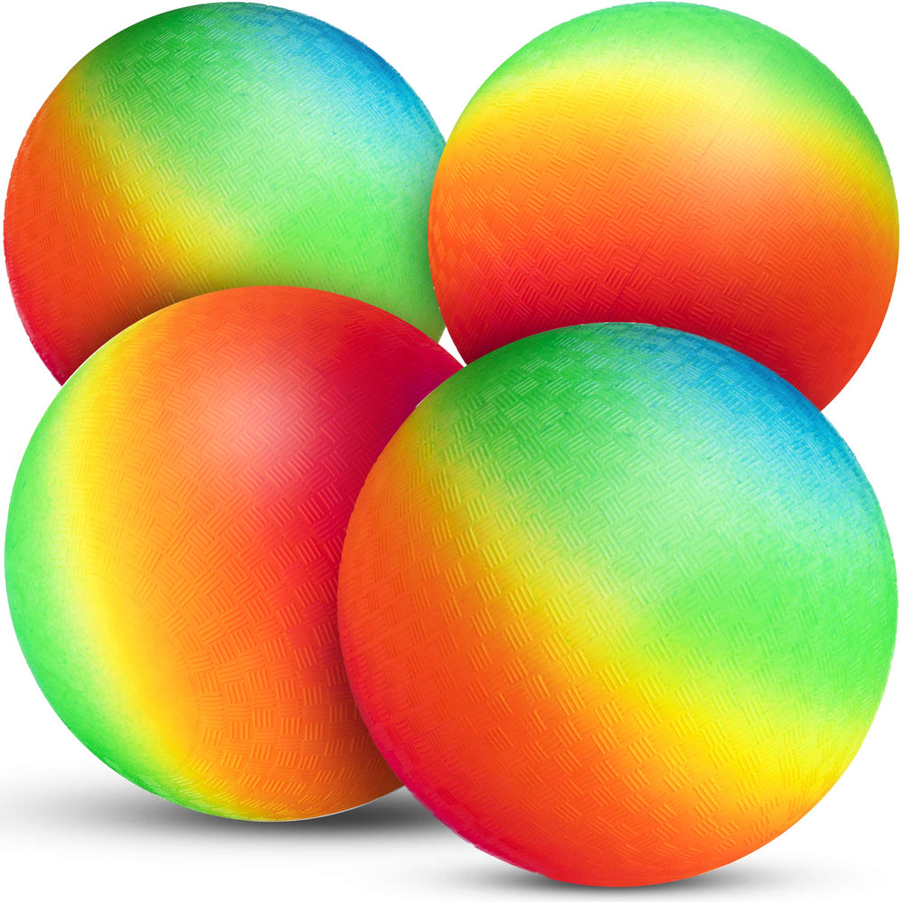 PlayBolt Rainbow Playground Ball four-square play scenario