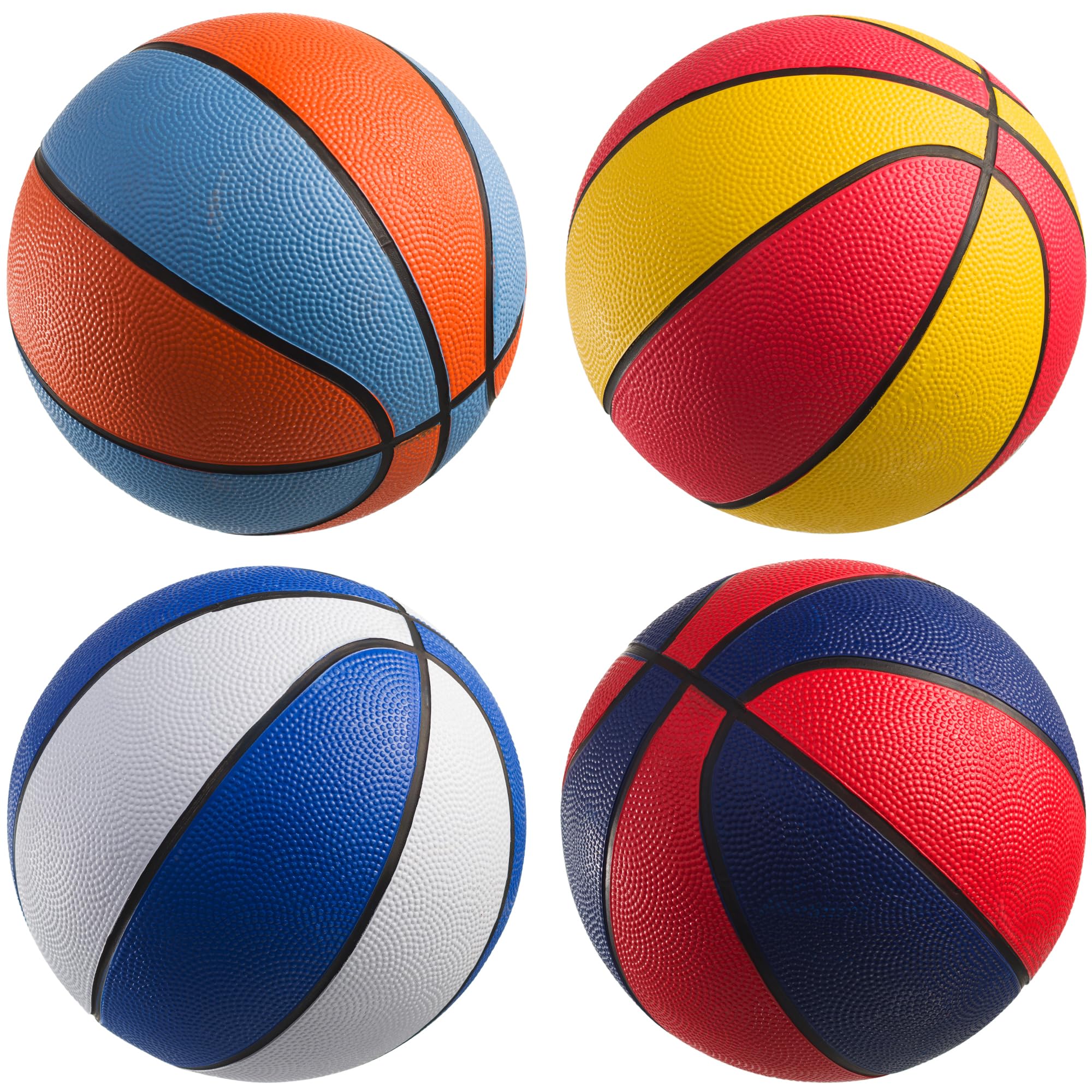 PlayBolt mini basketballs pack of four ready for indoor or outdoor play