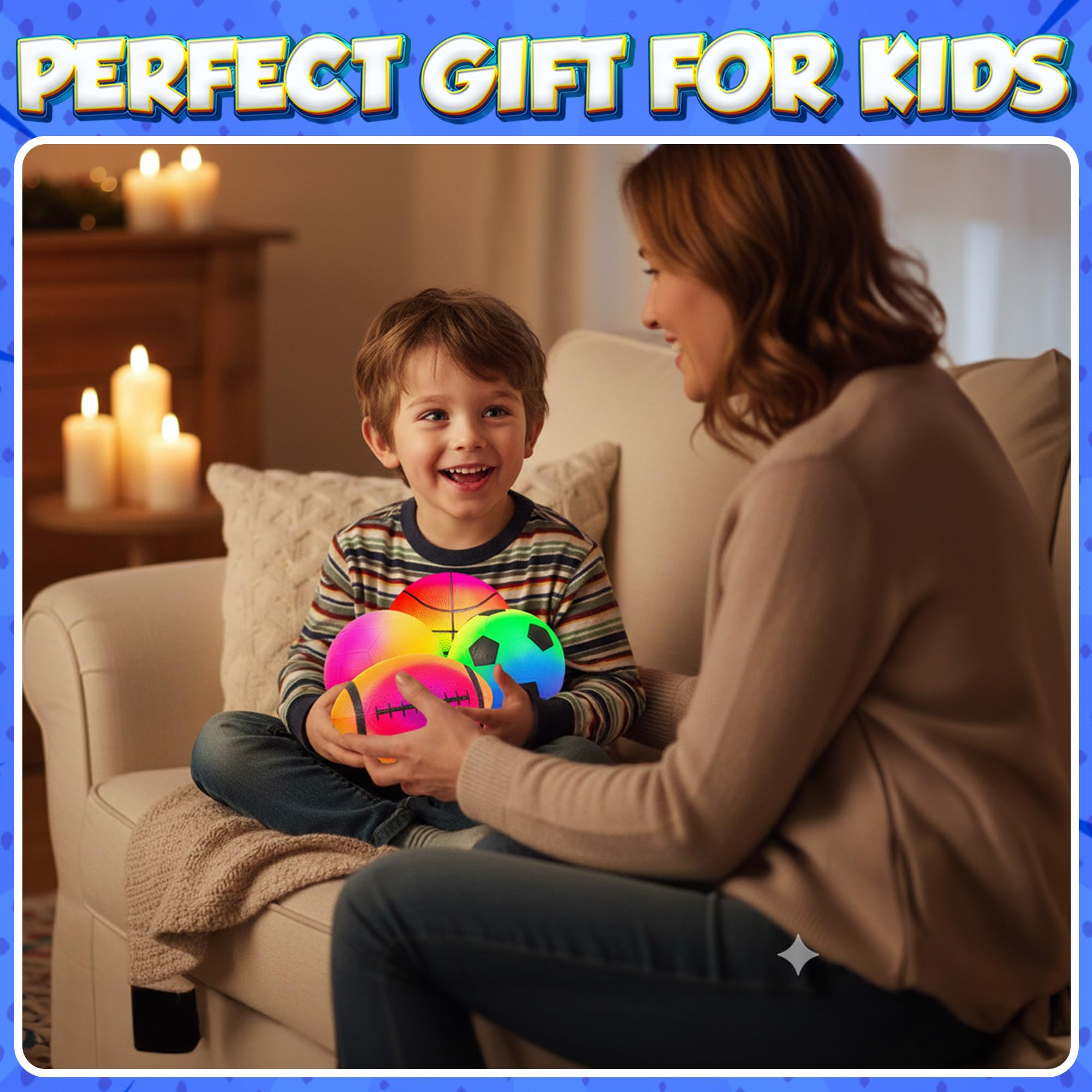 PlayBolt rainbow balls in use as kids kick, throw, and learn together.