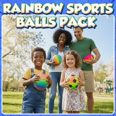 PlayBolt rainbow playground ball versatile for indoor and outdoor fun.