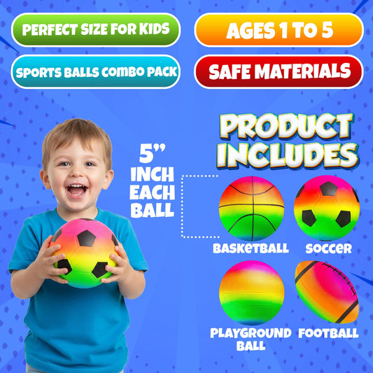 PlayBolt rainbow soccer ball designed for light touch and beginner kicking.