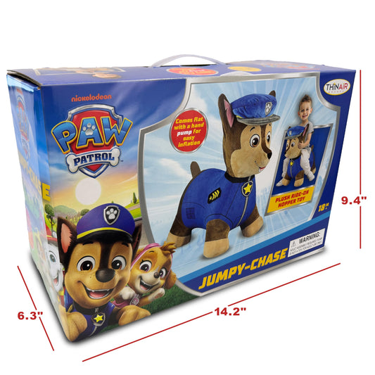 Playful Minds Chase Bouncer hand pump close-up shows easy inflation.