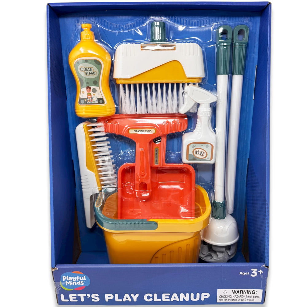 Playful Minds cleaning playset broom: engaging pretend play that builds fine motor skills.