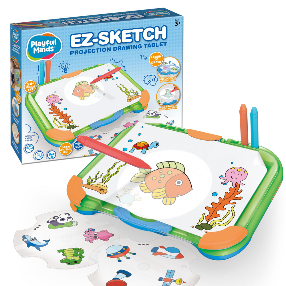 Playful Minds EZ Sketch main unit with light projection for easy tracing.