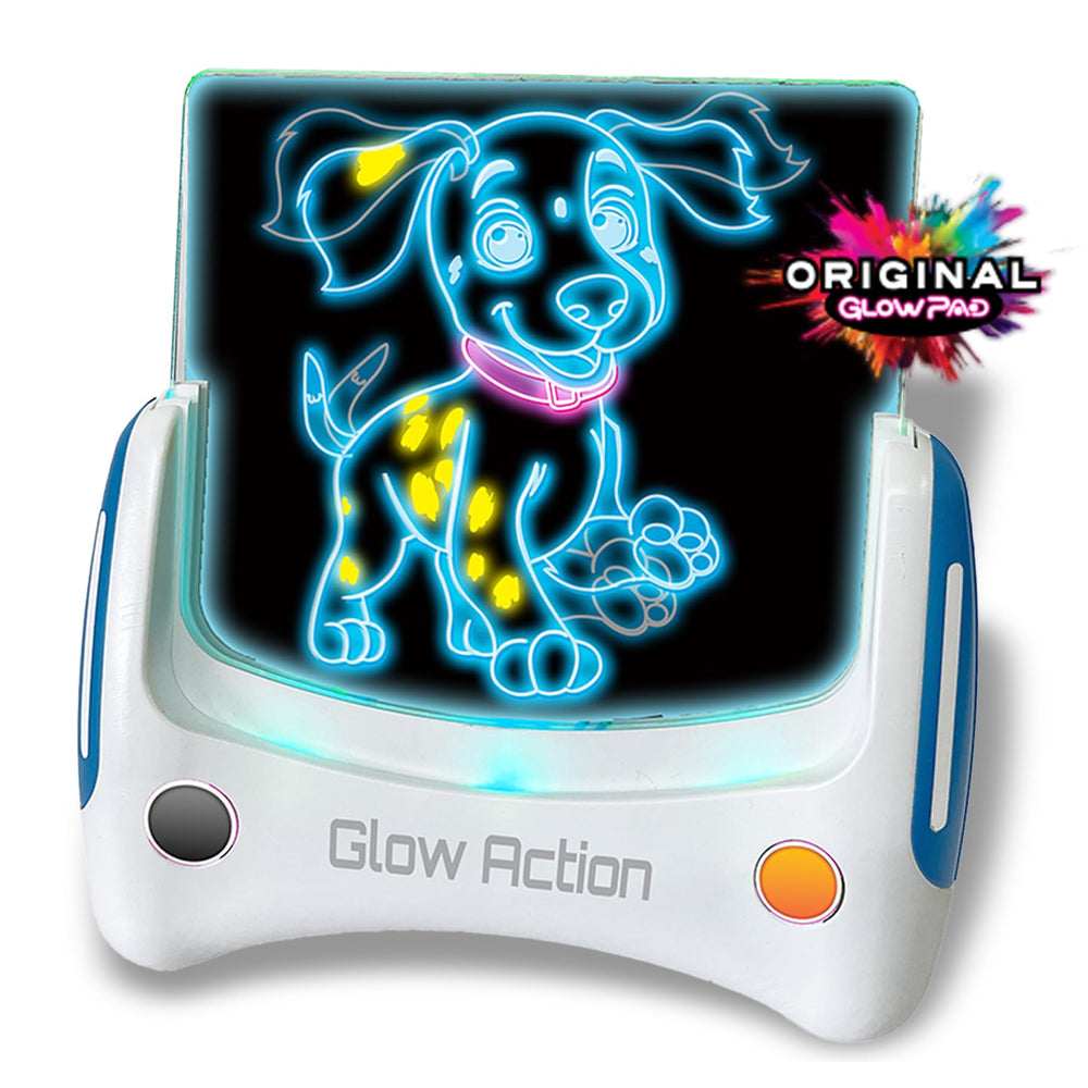 Playful Minds Glow Pad includes color markers for vibrant art.