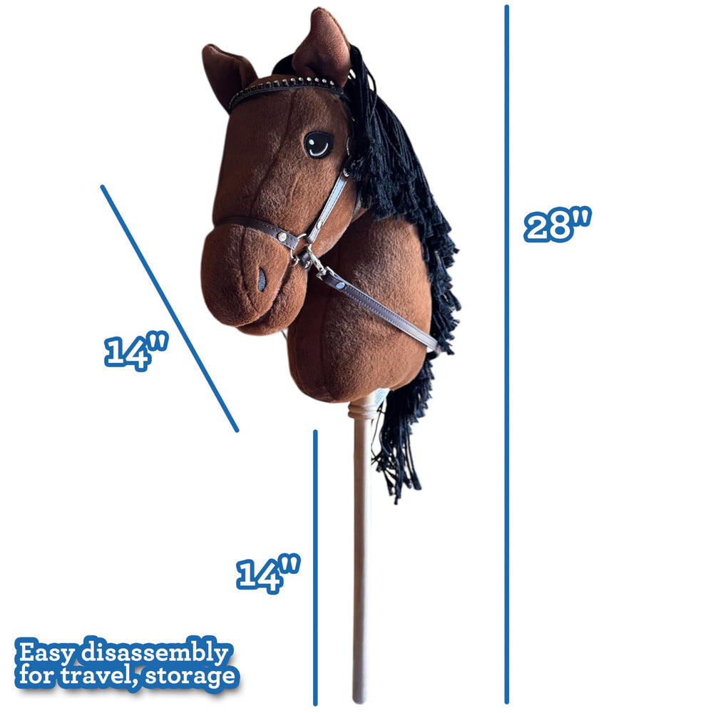 Playful Minds rhinestone bridle adds sparkle for stylish pretend riding.