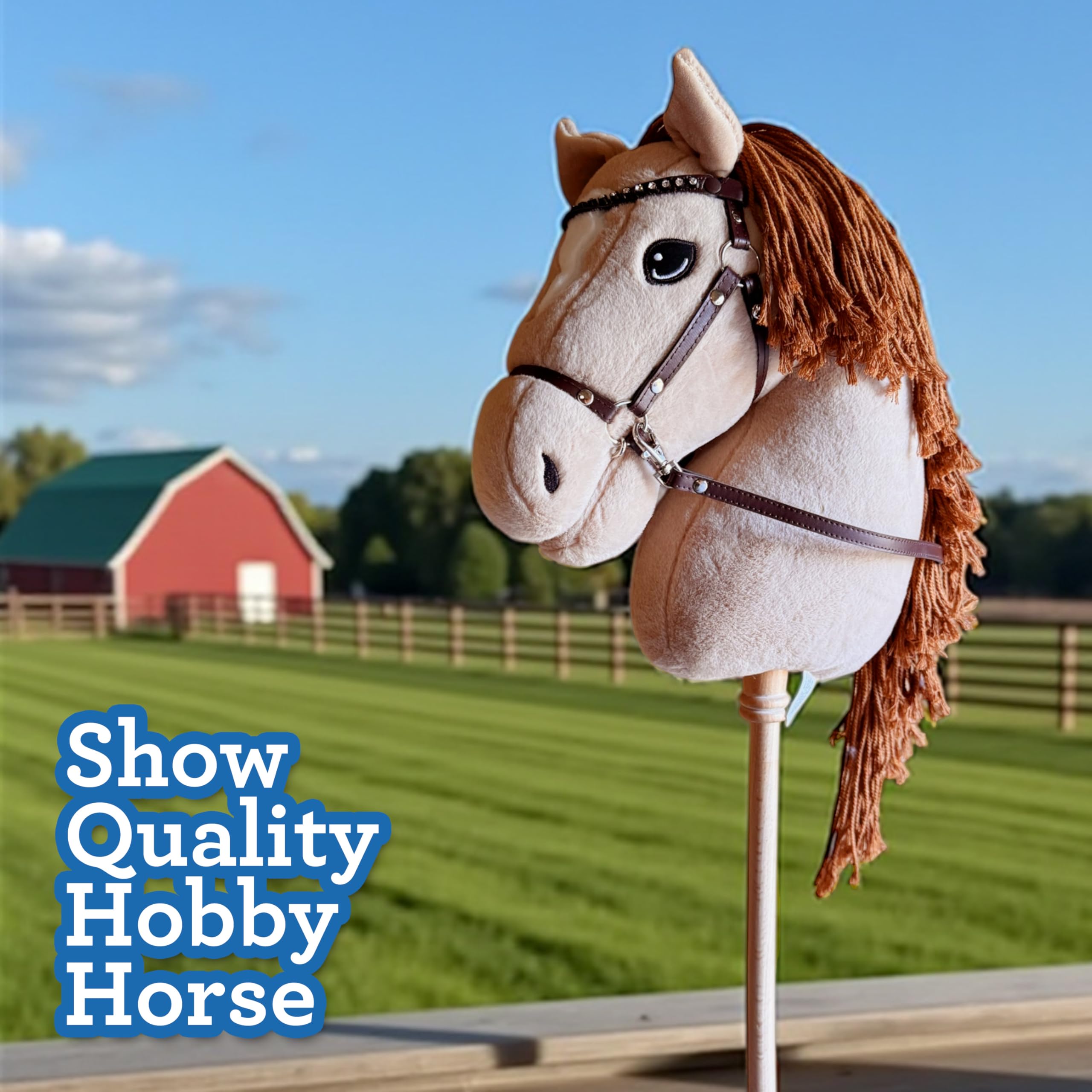 Playful Minds hobby horse stick shows secure, easy storage when detached.