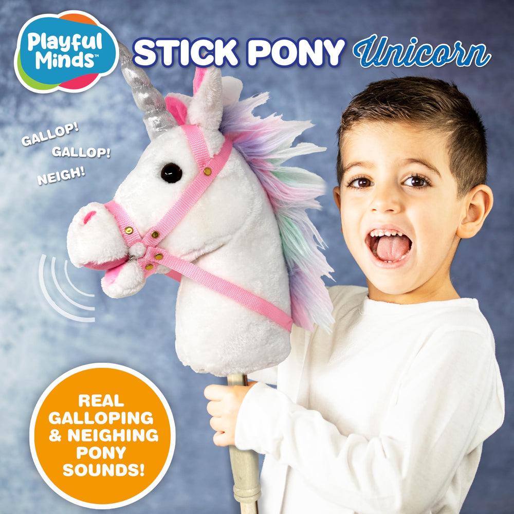 Playful Minds Nature Bound Stick Horse large-size design supports stable, shared play sessions.