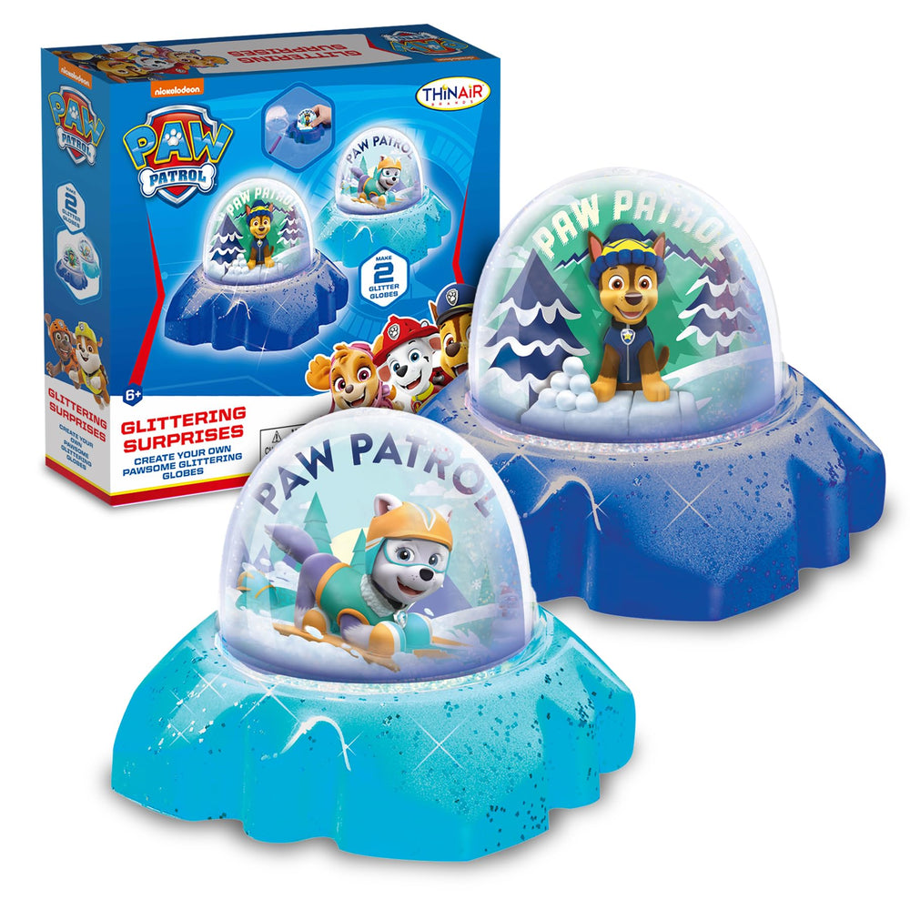 Playful Minds PAW Patrol glitter globe kit box with supplies for creative fun