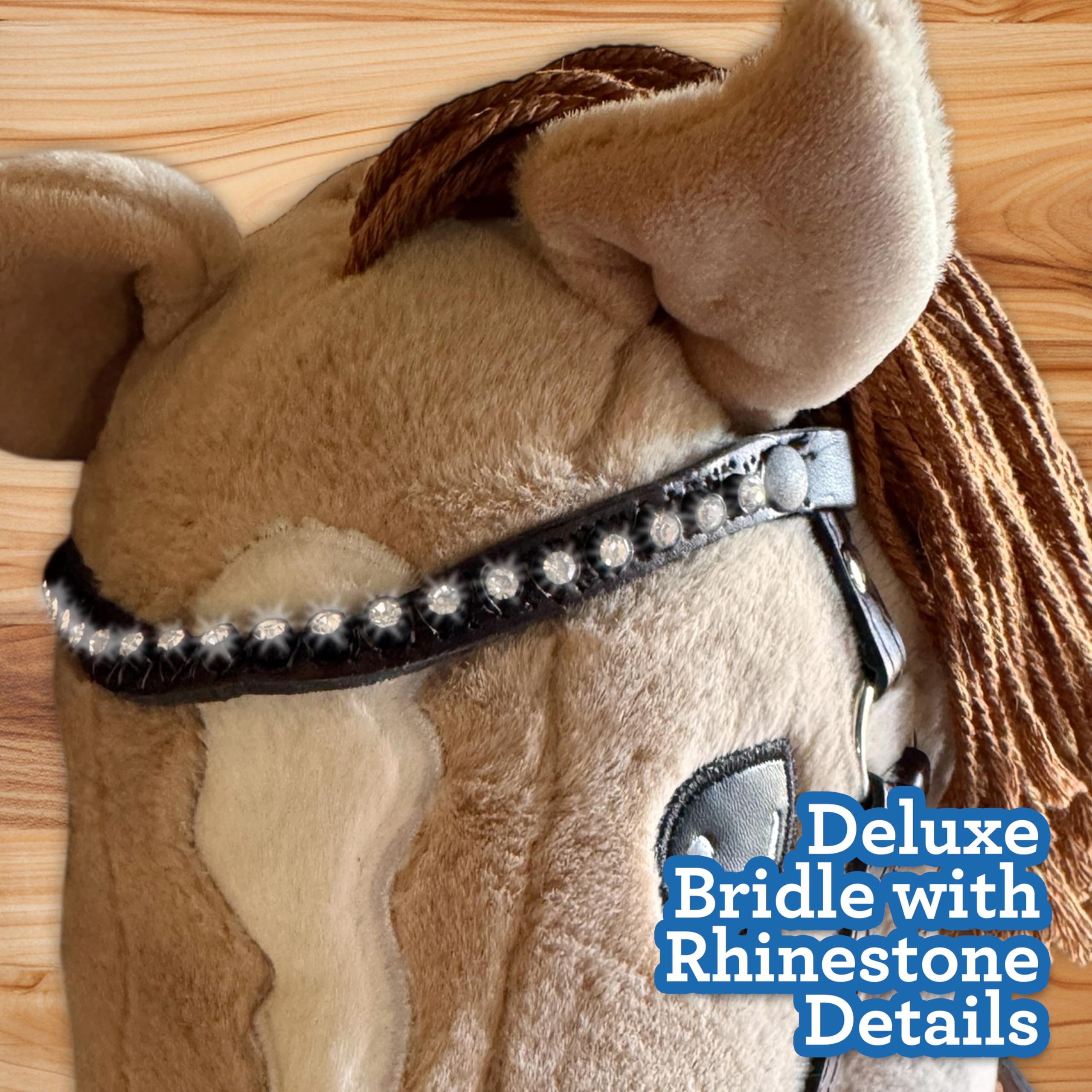 Playful Minds plush handcrafted head with long mane for lifelike charm.