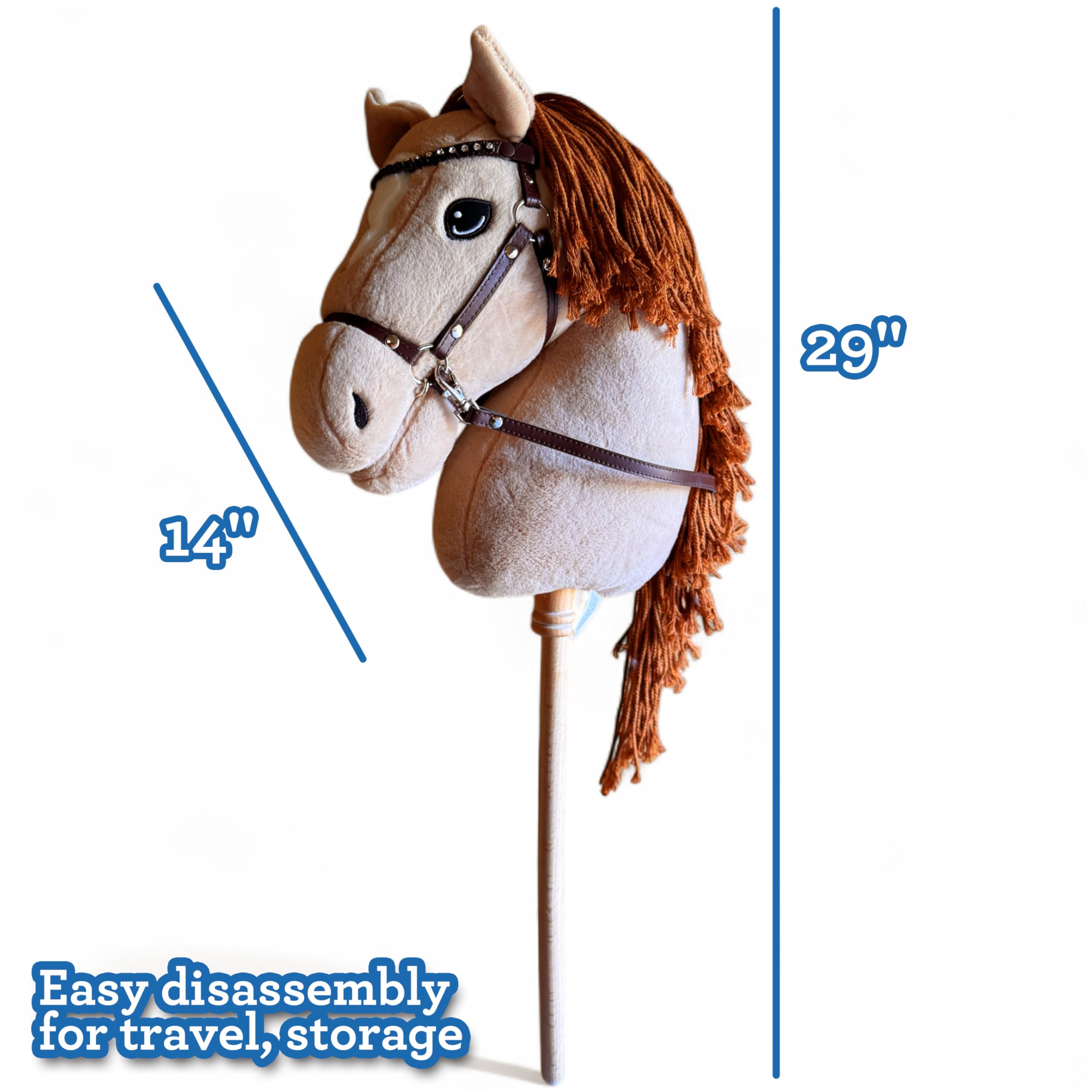 Playful Minds removable reins ready for quick display or casual play.