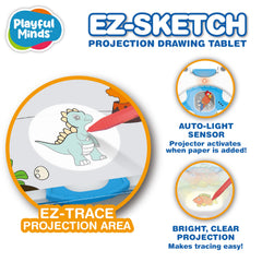 Playful Minds EZ Sketch six markers included for vibrant tracing and coloring.