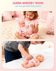 PLAYFULBAY doll in pajamas with pink handbag for cozy play.