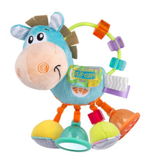 Playgro Clip Clop crinkle feet stimulate tactile curiosity for babies.