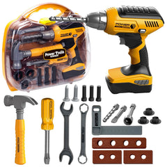 Playhiland construction kit with electronic drill for imaginative play