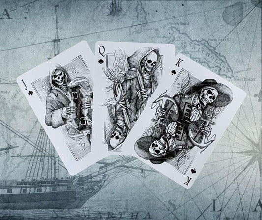 PLAYING CARD DECKS.COM Neptune's Graveyard mermaid illustration on cards for imaginative play.