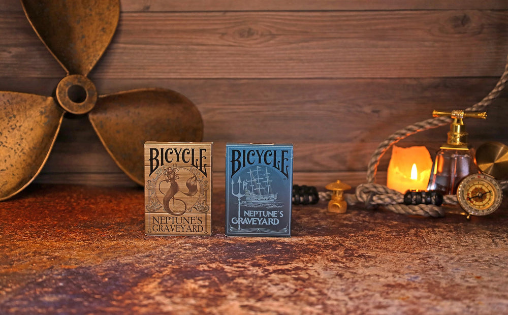 PLAYING CARD DECKS.COM Neptune's Graveyard ocean-themed gift set for parties and decor.