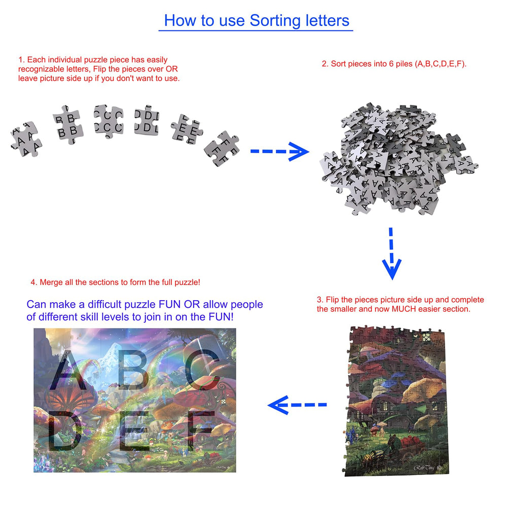 Playjig Ireland Puzzle, back-sorting letters, helps sorting pieces with less hassle.