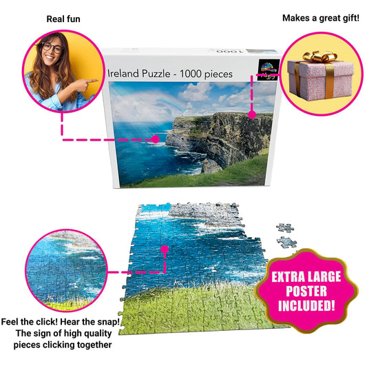 Playjig Ireland Puzzle, spring day sky, perfect for interactive family game nights.