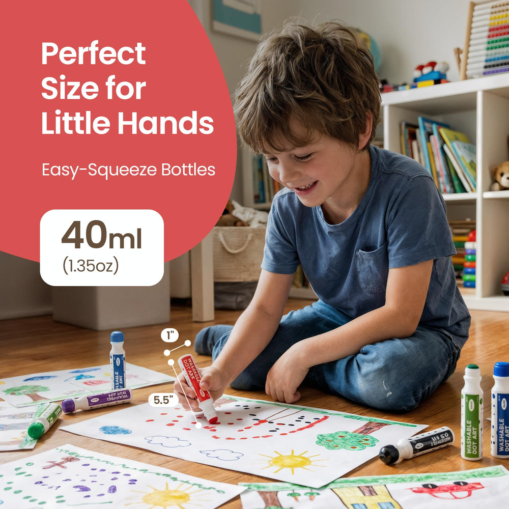 Washable markers offer easy cleanup after creative play with kids
