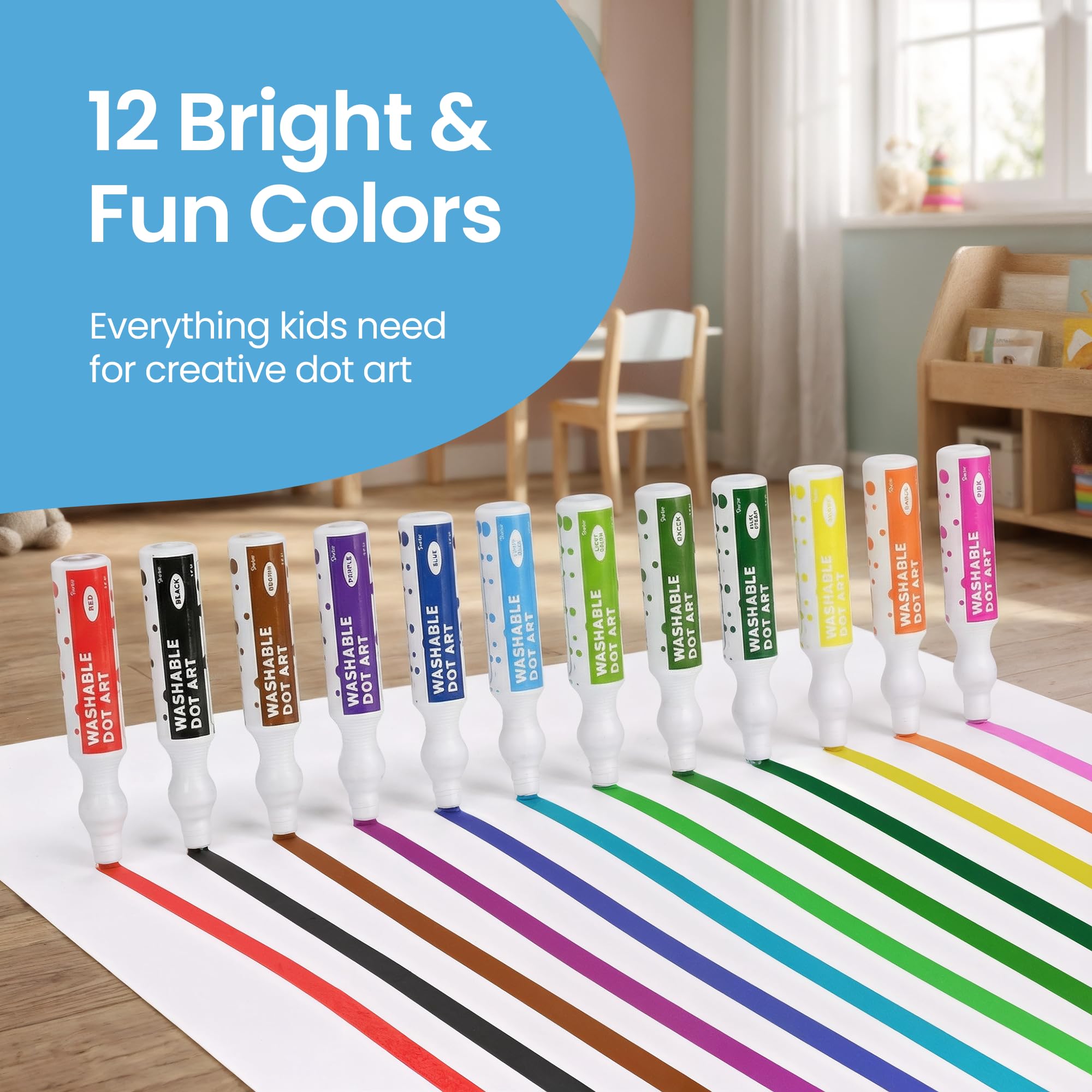 Squeeze-bottle design minimizes mess during quick coloring sessions