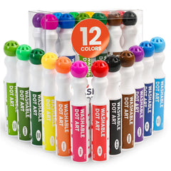 Playkidiz Darice dot markers 12 colors set for toddlers' crafts and early art