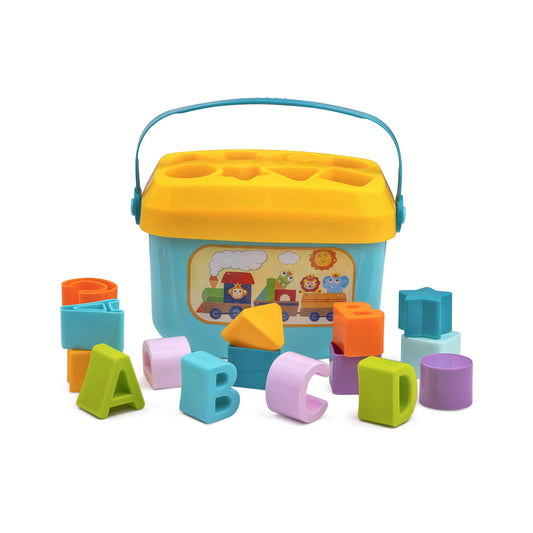 Playkidiz shape sorter box with ABC blocks for engaging shape and color learning